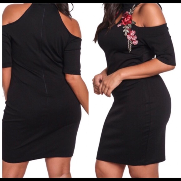 🌹 ‼️SALE 2 Sexy Black Rose Bodycon Dresses - Picture 5 of 7